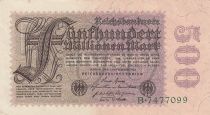 Germany 500 millionen Mark - Reichsbanknote - Serial B - 1923