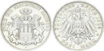 Germany City of Hamburg - 3 Silver Mark - 1909 J