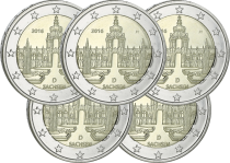 Germany Pack of 5 x 2 Euros Commémo. 2016 - Saxony (all 5 workshops)