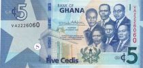 Ghana 5 Cédis  - Busts of the Big Six leaders of Ghana - 2022