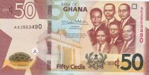 Ghana 50 Cédis  - Busts of the Big Six leaders of Ghana - 2022