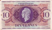 Guadeloupe 10 Francs - Marianne - Cross of Lorraine - 1944 - Serial GE 910933