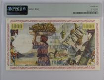 Guadeloupe 10 NF/1000 Francs - Fisherman - 1960 - Serial F.17 - PMG 25