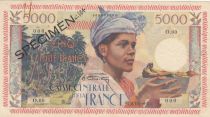 Guadeloupe 5000 Francs - Antillean woman - 1960 - Specimen - Serial O.00