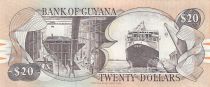 Guyana 20 dollars - Chutes de Kaieteur - Chantier naval - Série B.11 - 1996 - P.30.b1