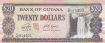 Guyana 20 dollars - Kaieteur falls - Ship building - Serial C.96 - ND - P.30G