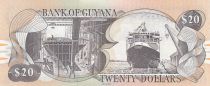 Guyana 20 dollars - Kaieteur falls - Ship building - Serial C.96 - ND - P.30G