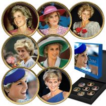 Guyane Française Coffret Lady Diana et l\'Australie\  - 7 monnaies couleur \ 