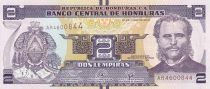 Honduras 2 Lempiras - Marco Aurelio Soto - Isle of Tiger - 2019 - Serial AR