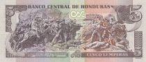 Honduras 5 Lempiras - Morazan - Battle of Trinidad  - 07-04-2022 - Serial CH