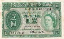 Hong-Kong 1 Dollar - Elisabeth II - 1959 - Série 6D