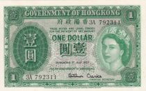 Hong Kong 1 Dollar - Elizabeth II - 1957 - Serial 3A