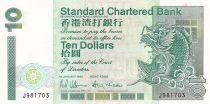 Hong Kong 10 Dollars Standard Chartered Bank - Carp - 1993