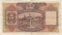 Hong-Kong 5 Dollars - Armoiries - Compagnie bancaire - 1958