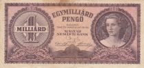 Hungary 1 Milliard de pengo - Head of woman - Serial R - 1946