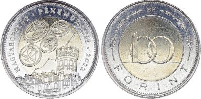 Coin Hungary 100 Forint - Museum of the money - Bimetallic - 2022