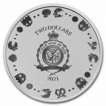 Ile Niue 40 ans de Miss Pacman - 2 Dollars Argent Niue 2021