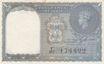 Inde 1 rupee - George VI - Série T27 - 1944