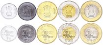 India 1,2,5,10 and 20 Rupees - Set of 5 Coins - 2022-2023 - AU