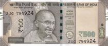 India 500 Rupees - Gandhi - 2023 - Serial 2UG- Letter N