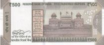 India 500 Rupees, Mahatma Gandhi - 2017 Serial 2TD - low number 000005