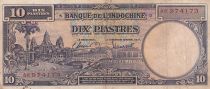 Indo-Chine Fr. 10 Piastres - Temple d\'Angkor - 1947 - P.80