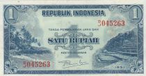 Indonesia 1 Rupiah - Plage - Mountain - 1951 - Serial DJ - P.38