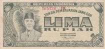 Indonesia 5 Rupiah - Dr Soekarno - 2 letters - 1947