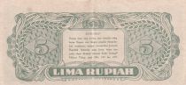 Indonesia 5 Rupiah - Dr Soekarno - 2 letters - 1947