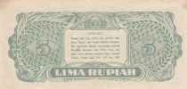 Indonesia 5 Rupiah - Dr Soekarno - 3 letters - 1947