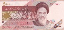 Iran 5000 Rials - Khomeini - Flowers, birds - 2010 - P.145f