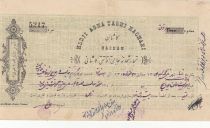 Iran Bank cheque receipt - Hadji Agha Taghi Hachani - ND