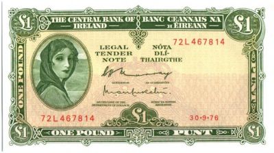 Banknote Ireland 1 Pound Lady Lavery - 1976