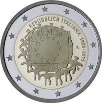 Italie 2 Euros Commémo. BE ITALIE 2015 - 30 ans du drapeau européen