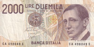 Italie 2000 Lire - G. Marconi - 1990 - Srie CA - P.115