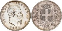 Italie 5 Lire Victor Emmanuel II - 1869 - M BN - Argent