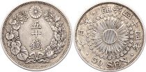 Japan 50 Sen - 1911 Mutsuhito Year 44 - Silver