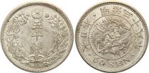 Japan 50 Sen Dragon - 1905 - Year 38 - Silver