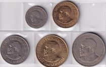 Kenya Set of 5 Coins - 1968-1974