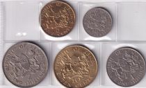 Kenya Set of 5 Coins - 1968-1974