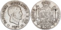 Kingdom of Napoleon 5 lire Napoleon I 1808 M Milan - Silver - KM.10