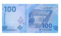 Kyrgyzstan 100 Som - Toktogul - Teniyri Mountains - 2023 - Serial AA