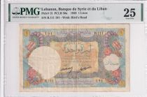 Lebanon 1 Livre 1945 - Bank of Syria and Lebanon - Specimen - 1939 - Série B.111