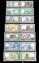 Lebanon Set of 7 banknotes - Monuments