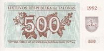 Lithuania 500 Talonu - Bear - 1992 - P.44