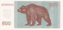 Lithuania 500 Talonu - Bear - 1992 - P.44