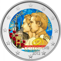 Luxembourg 2 Euro Color  Commemorative coin. 2022 - 10 years of the marriage of the Grand Ducal heir couple