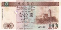 Macao 10 Patacas, Lighthouse - Banco da China - 1995 - Serial AU