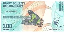 Madagascar 100 Ariary - Church - Frog - 2022 - Serial J75