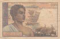 Madagascar 100 francs - Femme - Mer - 1950 - Série H.900